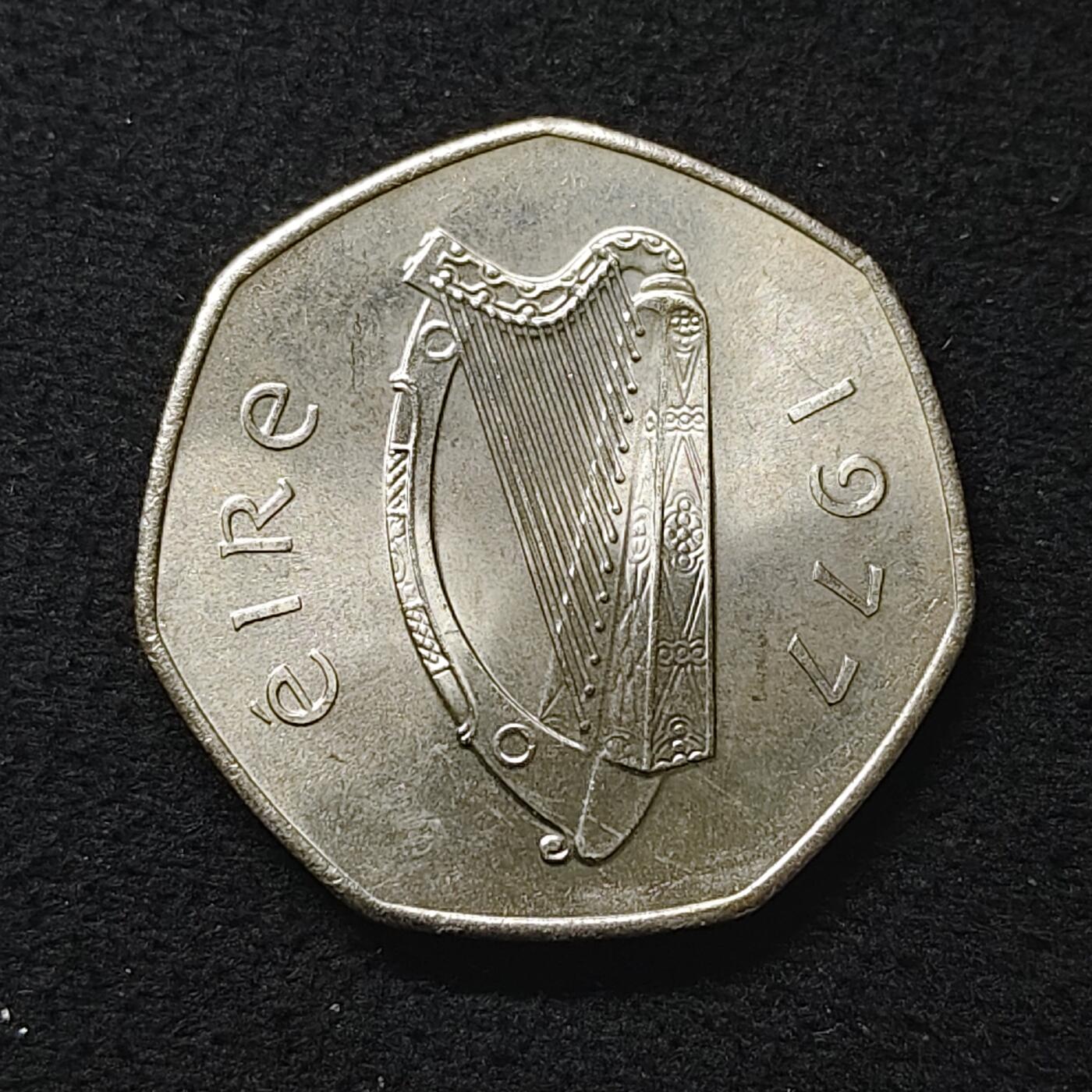 【全场包邮】纯粹捡漏拍480场（免费代拍第17场） 爱尔兰1977年50便士-国鸟蛎鹬