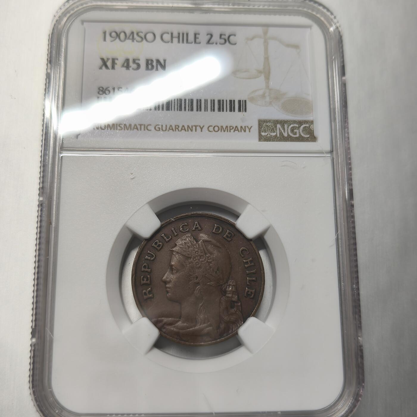 老蟹的宝藏🏴‍☠️ IV NGC XF45BN 智利1904年SO 2.5分