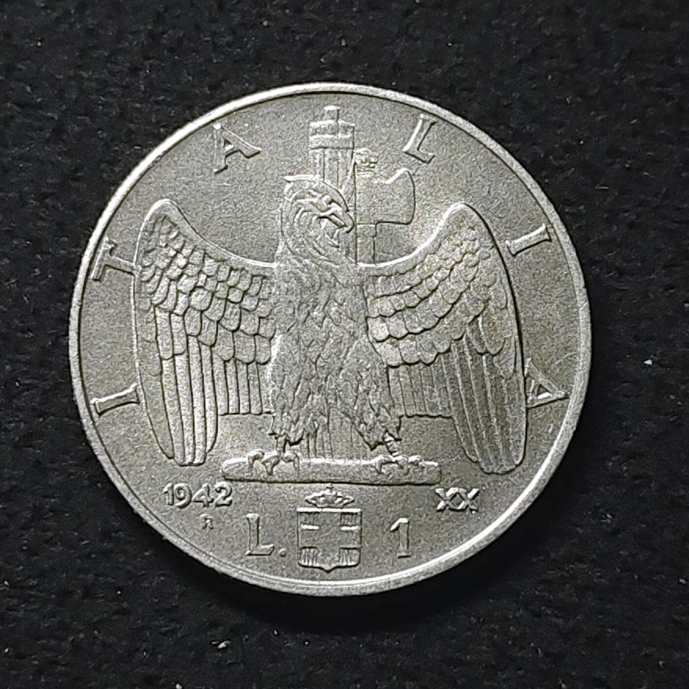 【全场包邮】纯粹捡漏拍480场（免费代拍第17场） 意大利1942年艾曼努尔三世1里拉