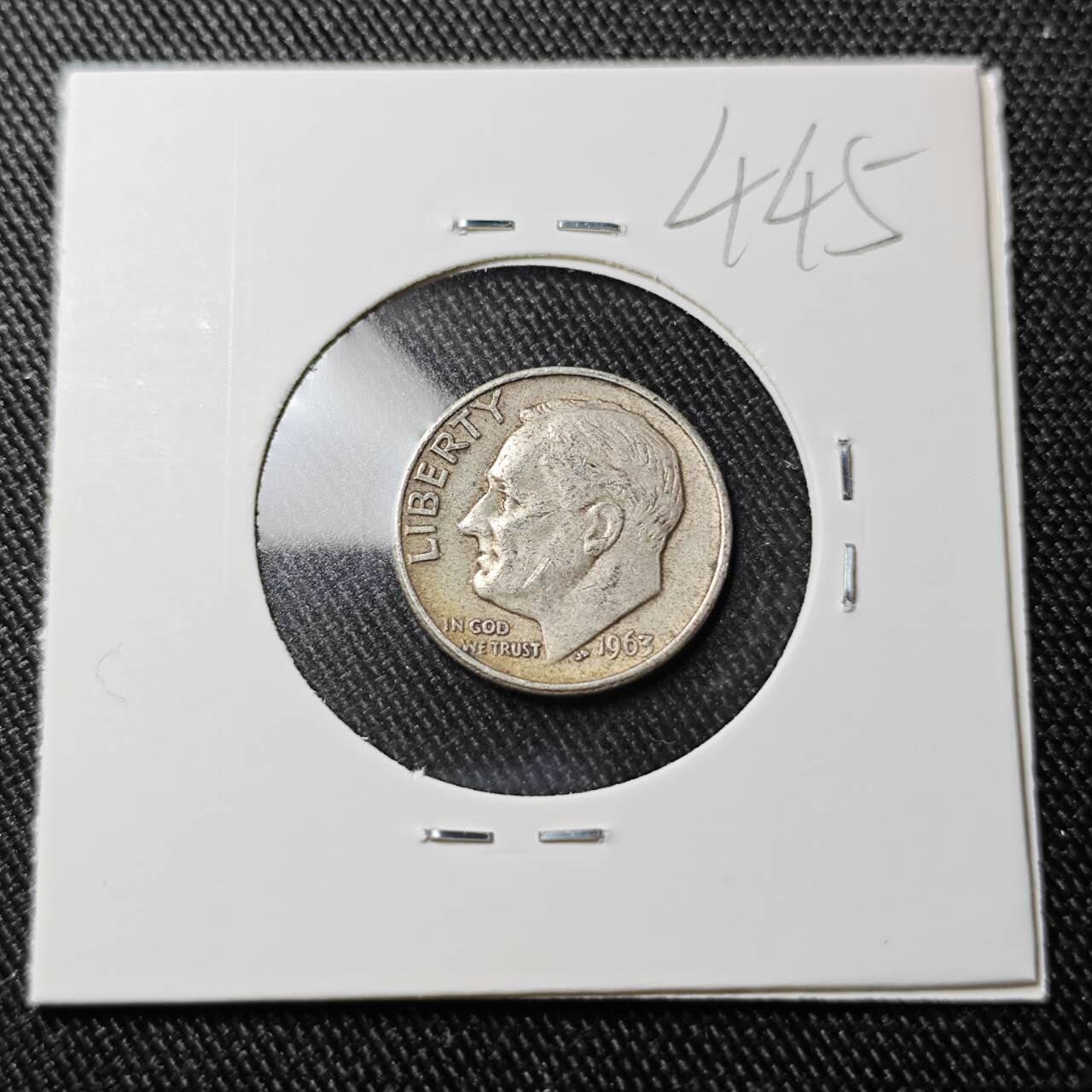 KK钱币收藏小铺 （套币 好品/批量散币 银币）专场  2月预留时间 周末发货   1963美国10分银币