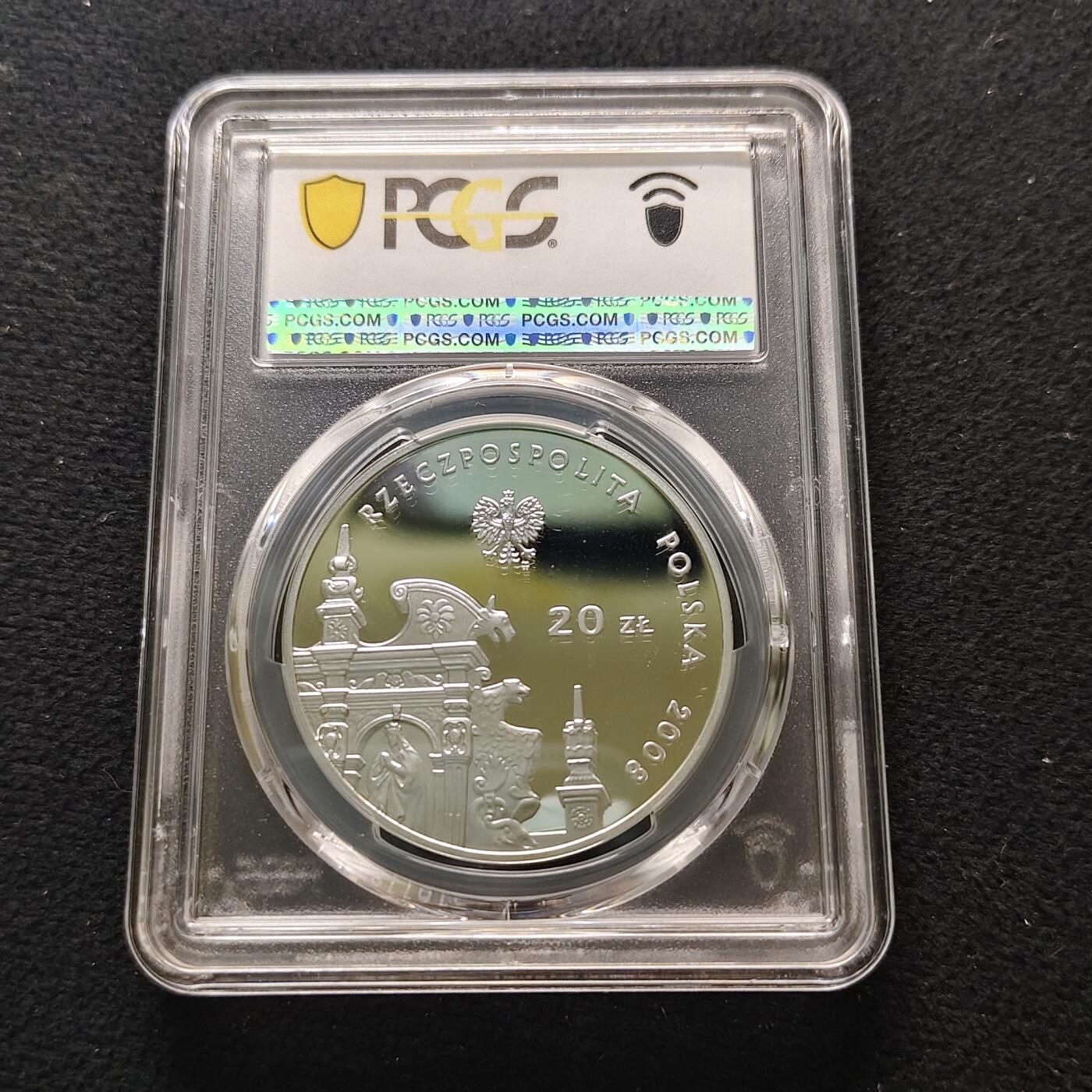 【全场包邮】纯粹捡漏拍481场（免费代拍第18场） 波兰2008年20兹洛提历史古城卡齐米日多尔尼精制纪念银币-PCGS PR69 DCAM