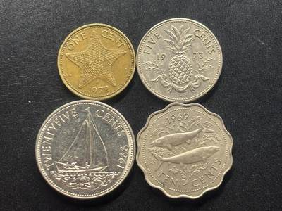 邮泉阁限时拍卖第三十七场 英国殖民地、属地硬币专场（硬币在国外。请付邮费6元。） - 英属巴哈马4枚