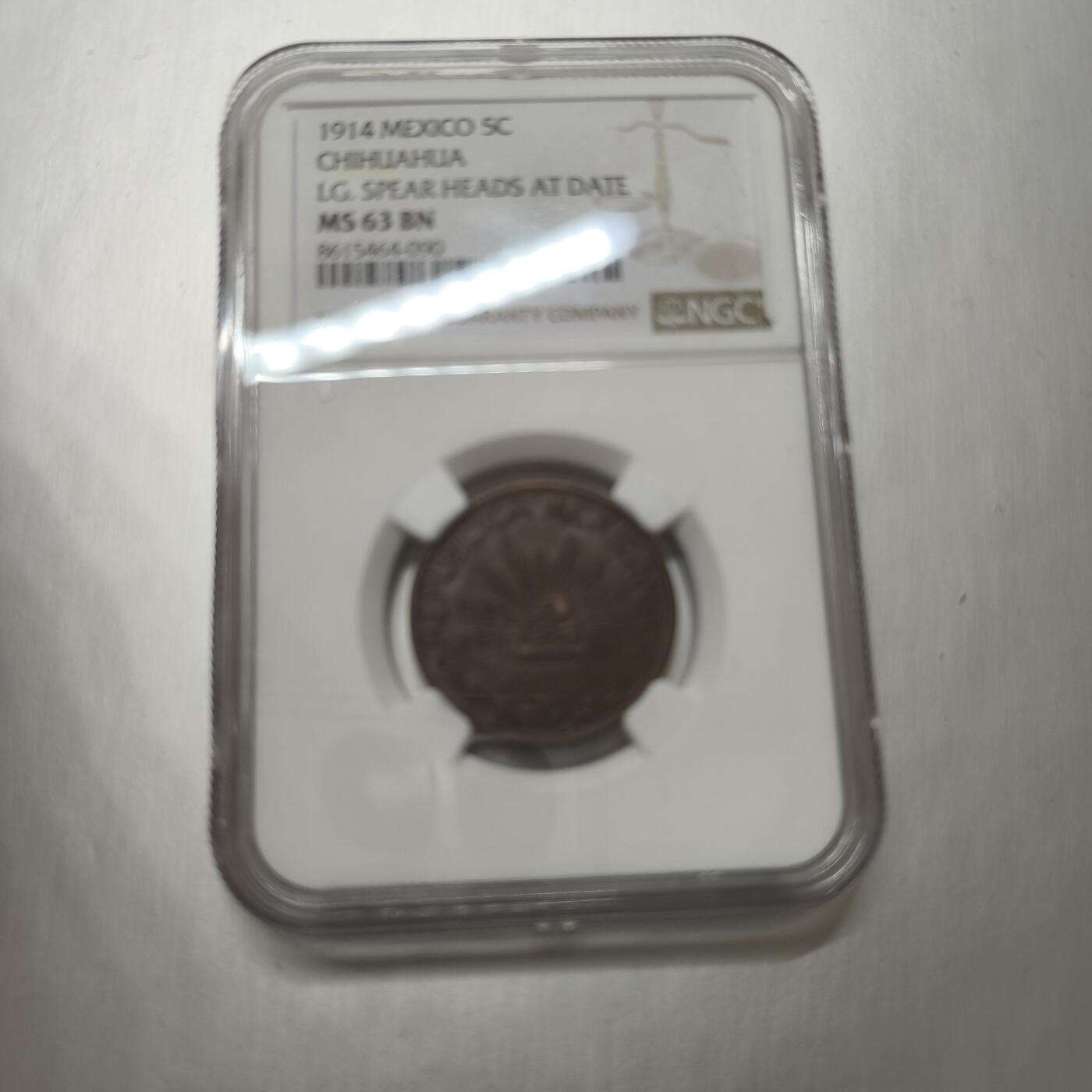 老蟹的宝藏🏴‍☠️ IV NGC MS63BN 1914年墨西哥5分