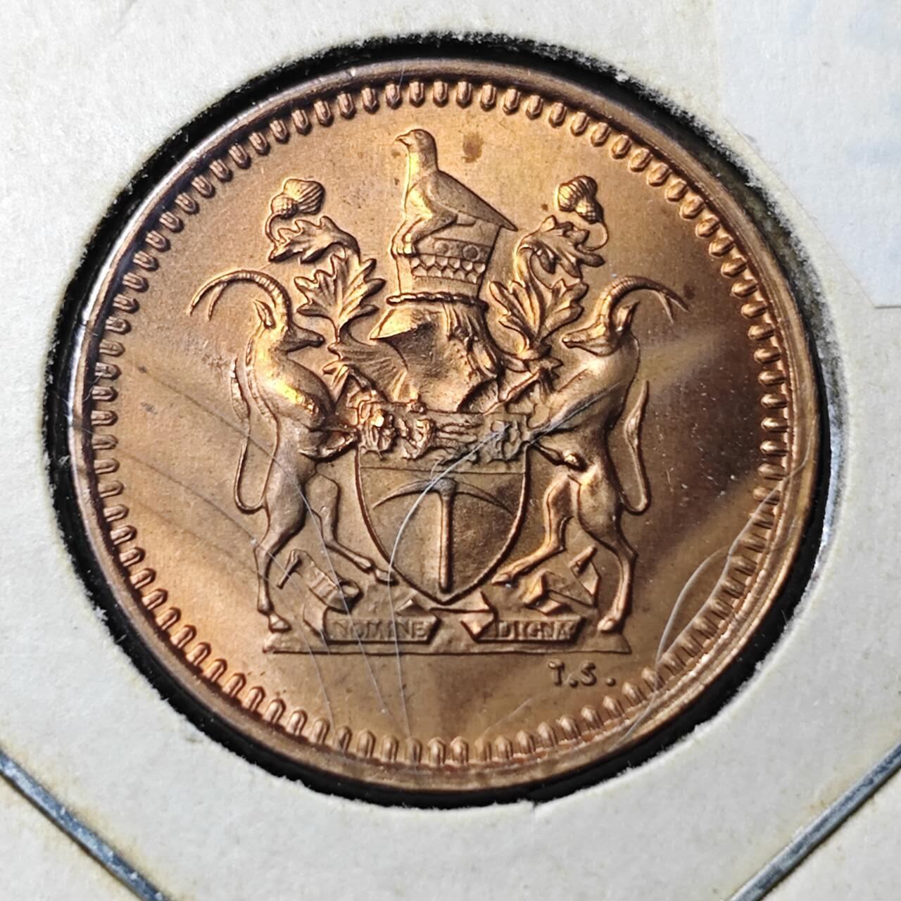 KK钱币收藏小铺 （套币 好品/批量散币 银币）专场  2月预留时间 周末发货  1970罗得西亚1/2铜币 好品