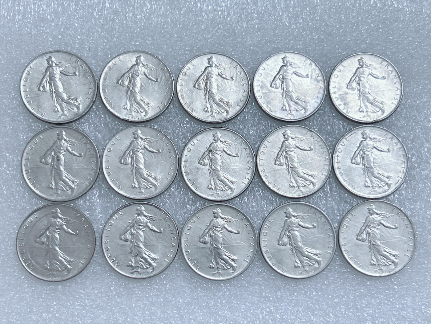 第一海外回流一元起拍收藏 散集专场  第272期 法国1法郎硬币 15枚