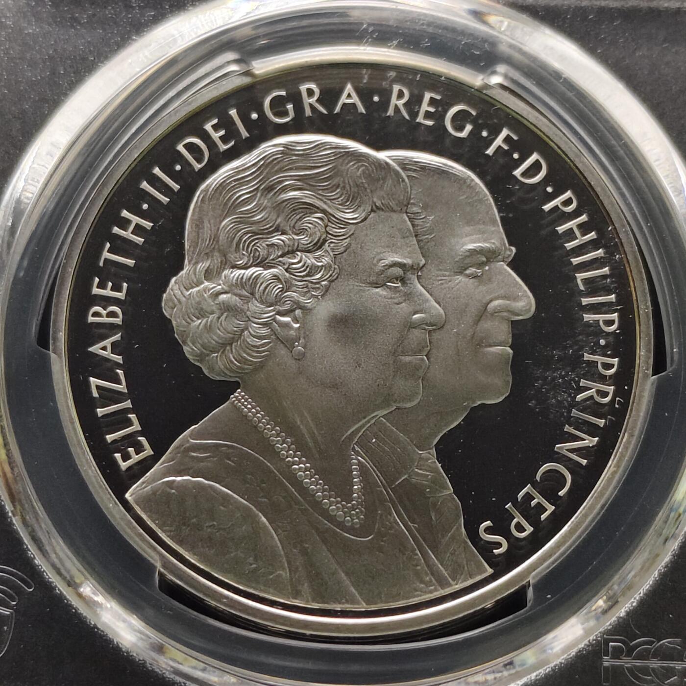 【全场包邮】纯粹捡漏拍481场（免费代拍第18场） 英国2007年5镑女王钻石婚精制克朗型纪念银币-PCGS PR69 DCAM