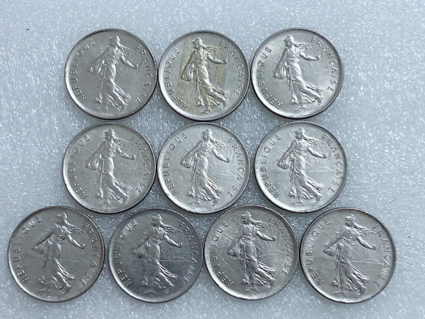 第一海外回流一元起拍收藏 散集专场  第272期 法国5法郎硬币 10枚