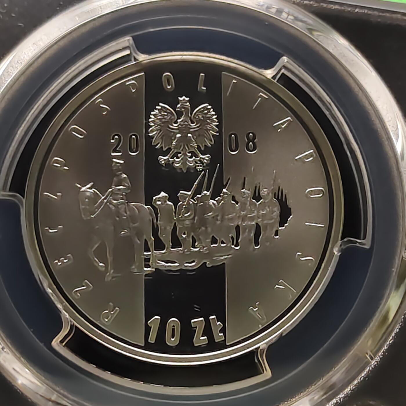 【全场包邮】纯粹捡漏拍481场（免费代拍第18场） 波兰2008年10兹洛提波兰起义90周年彩色精制纪念银币-PCGS PR69 DCAM