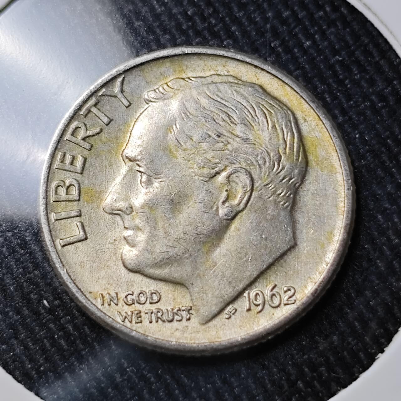 KK钱币收藏小铺 （套币 好品/批量散币 银币）专场  2月预留时间 周末发货   1962美国10分银币