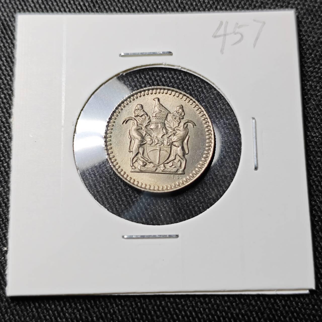 KK钱币收藏小铺 （套币 好品/批量散币 银币）专场  2月预留时间 周末发货  1973罗得西亚5分镍币 好品