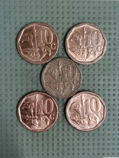 2025年第124场各国散币拍卖（总第124场） - 南非10分5枚不同版本