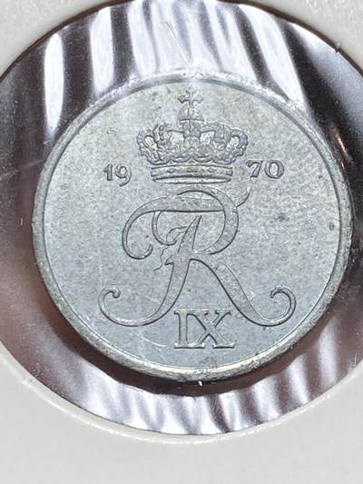 2025年第一百三十二场(总第一百五十八场）外国好品纸夹散币场(免佣金) - 好品–丹麦🇩🇰1970年1欧尔锌币(弗雷德里克九世第二版，C; S版)