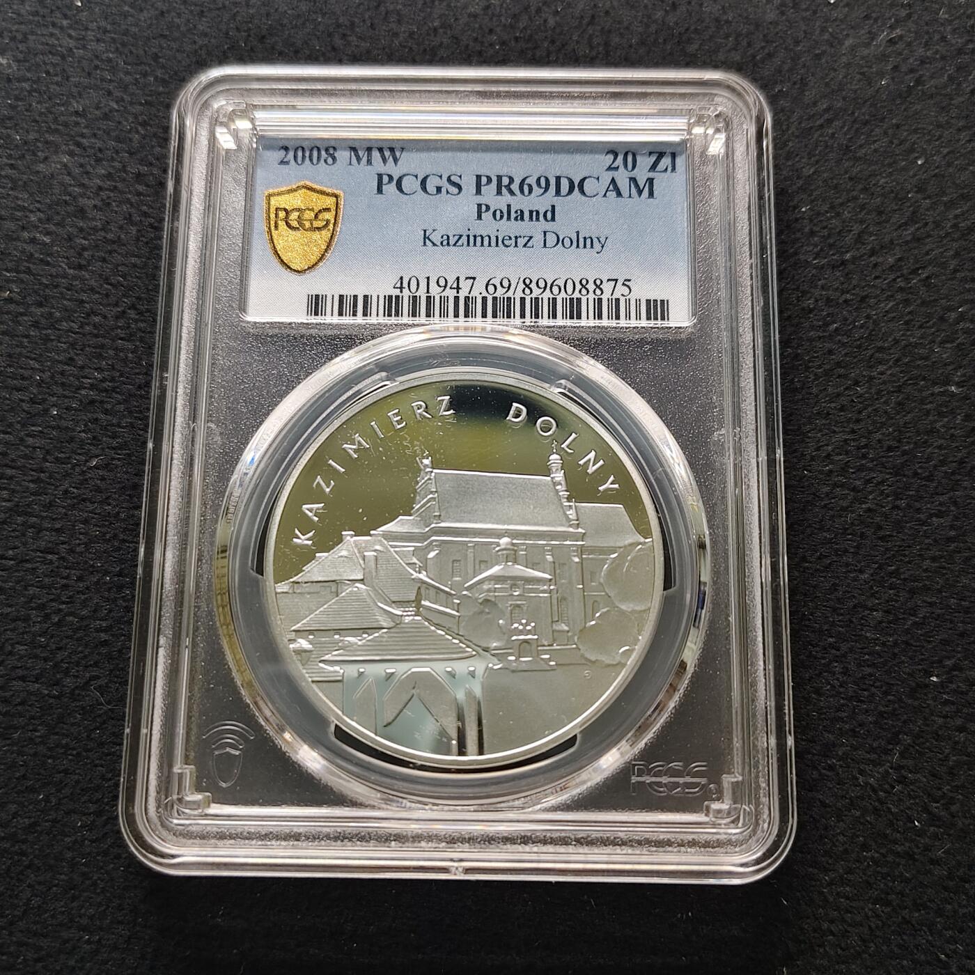 【全场包邮】纯粹捡漏拍481场（免费代拍第18场） 波兰2008年20兹洛提历史古城卡齐米日多尔尼精制纪念银币-PCGS PR69 DCAM