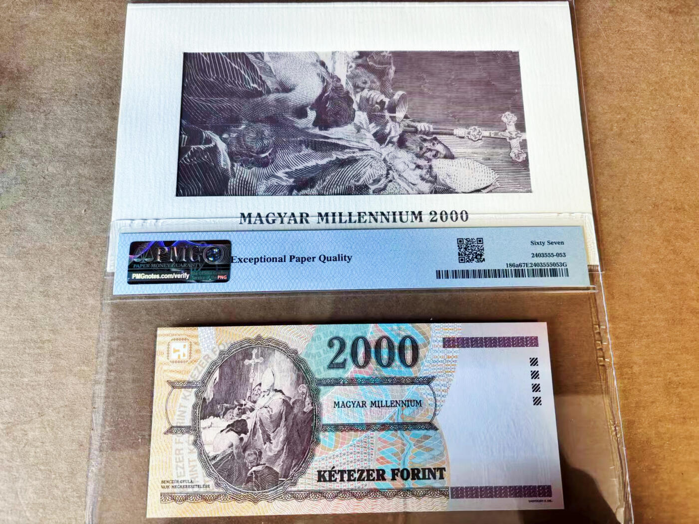 【Blue Auction】世界纸币精拍第755期——18级TOP拍卖/信誉/品质/专业/高效💫 【带册 无47】匈牙利 2000年2000福林 PMG67EPQ