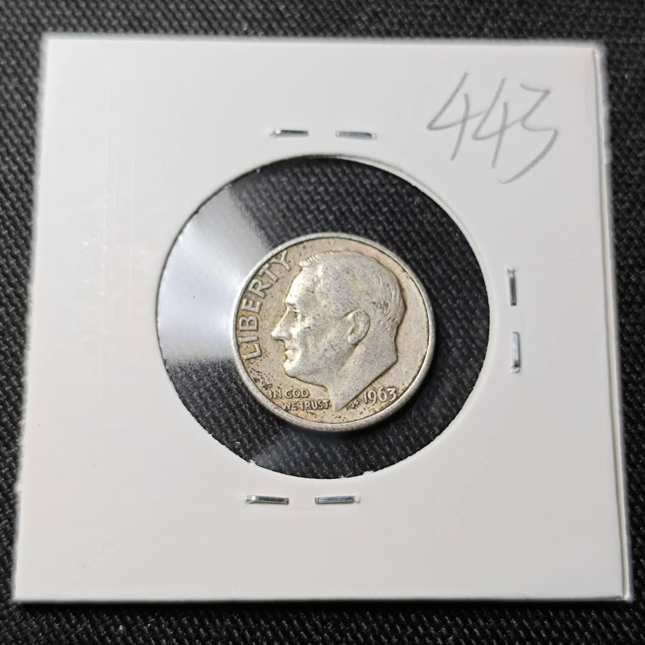 KK钱币收藏小铺 （套币 好品/批量散币 银币）专场  2月预留时间 周末发货   1963美国10分银币