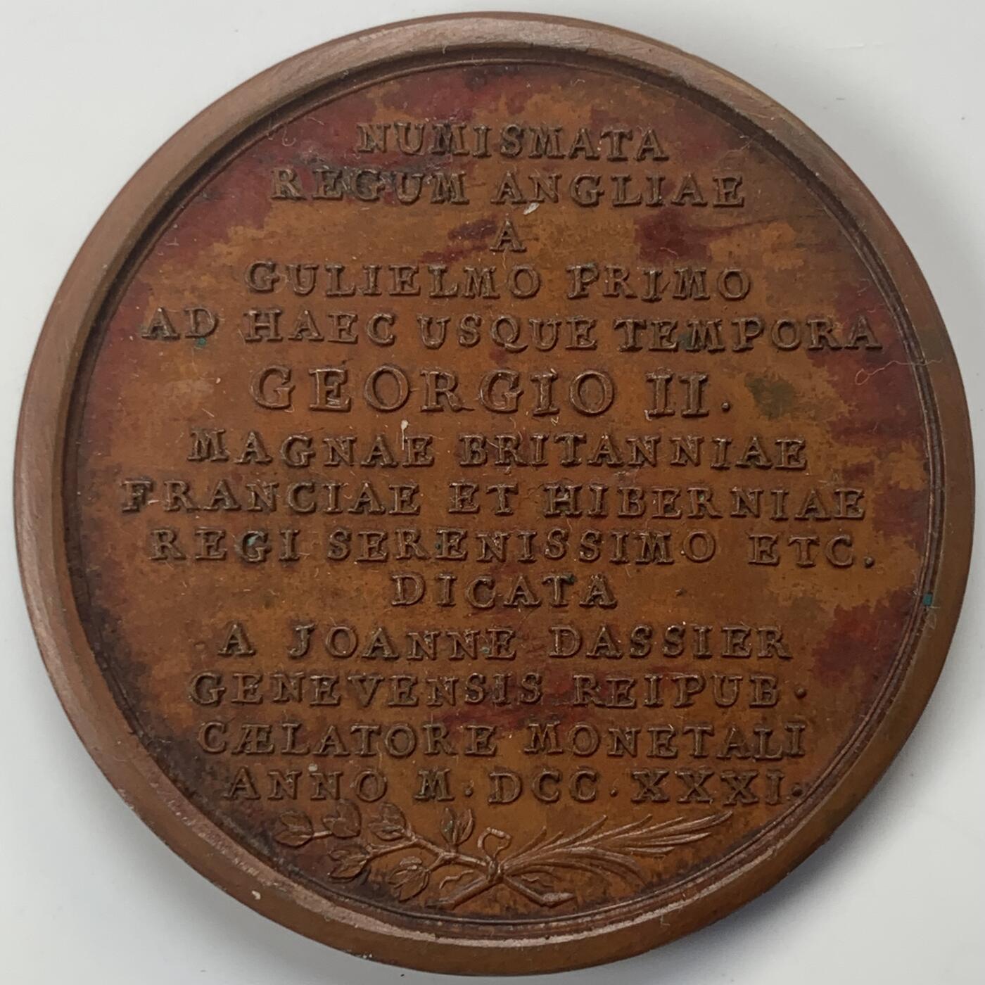 掌中浮雕-藏着的欧洲第043场 Dassier英王系列章之乔治二世纪念铜章，40mm