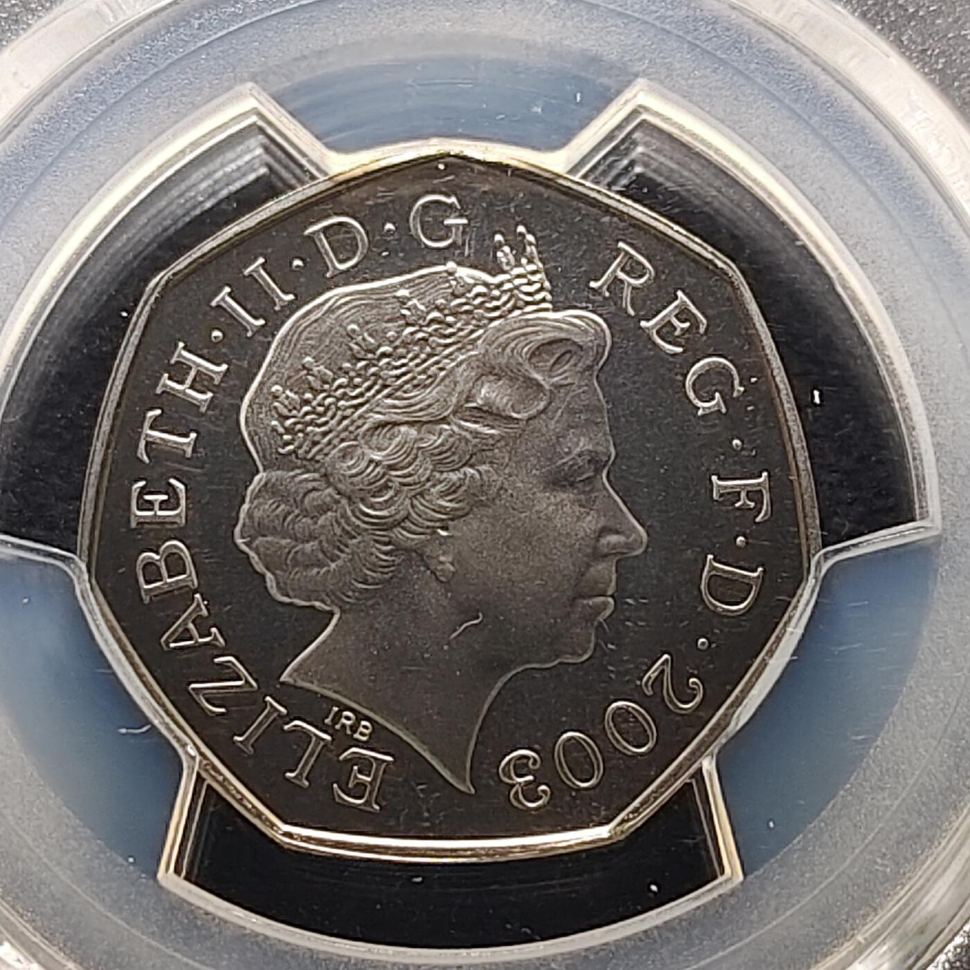 【全场包邮】纯粹捡漏拍481场（免费代拍第18场） 英国2003年50便士妇女社会和政治联盟精制纪念币-PCGS PR68 DCAM