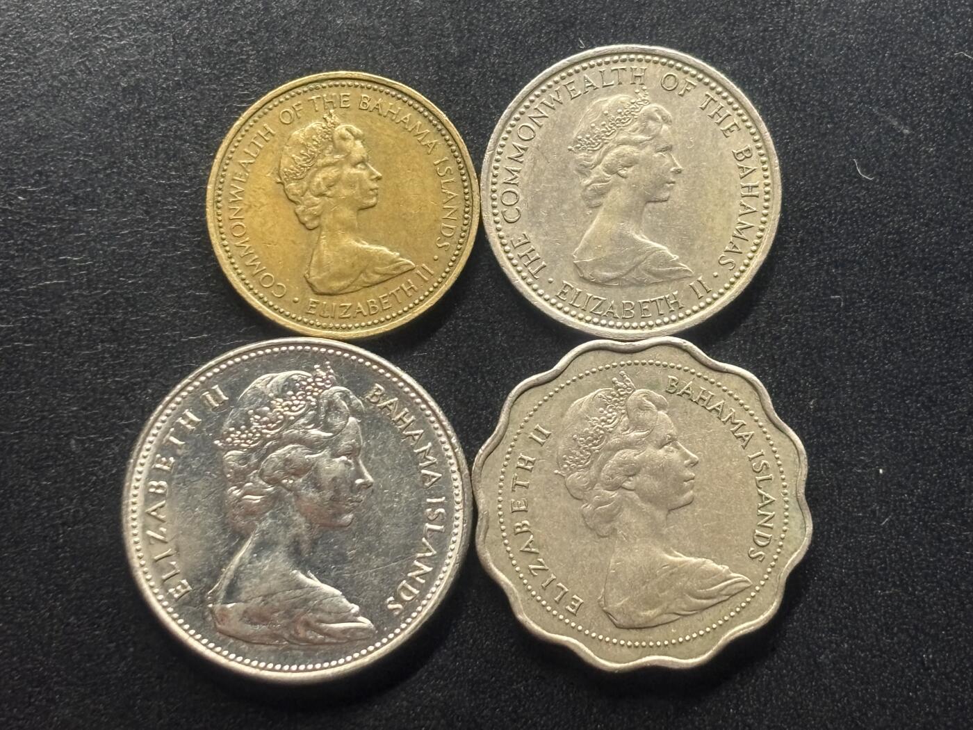 邮泉阁限时拍卖第三十七场 英国殖民地、属地硬币专场（硬币在国外。请付邮费6元。） 英属巴哈马4枚