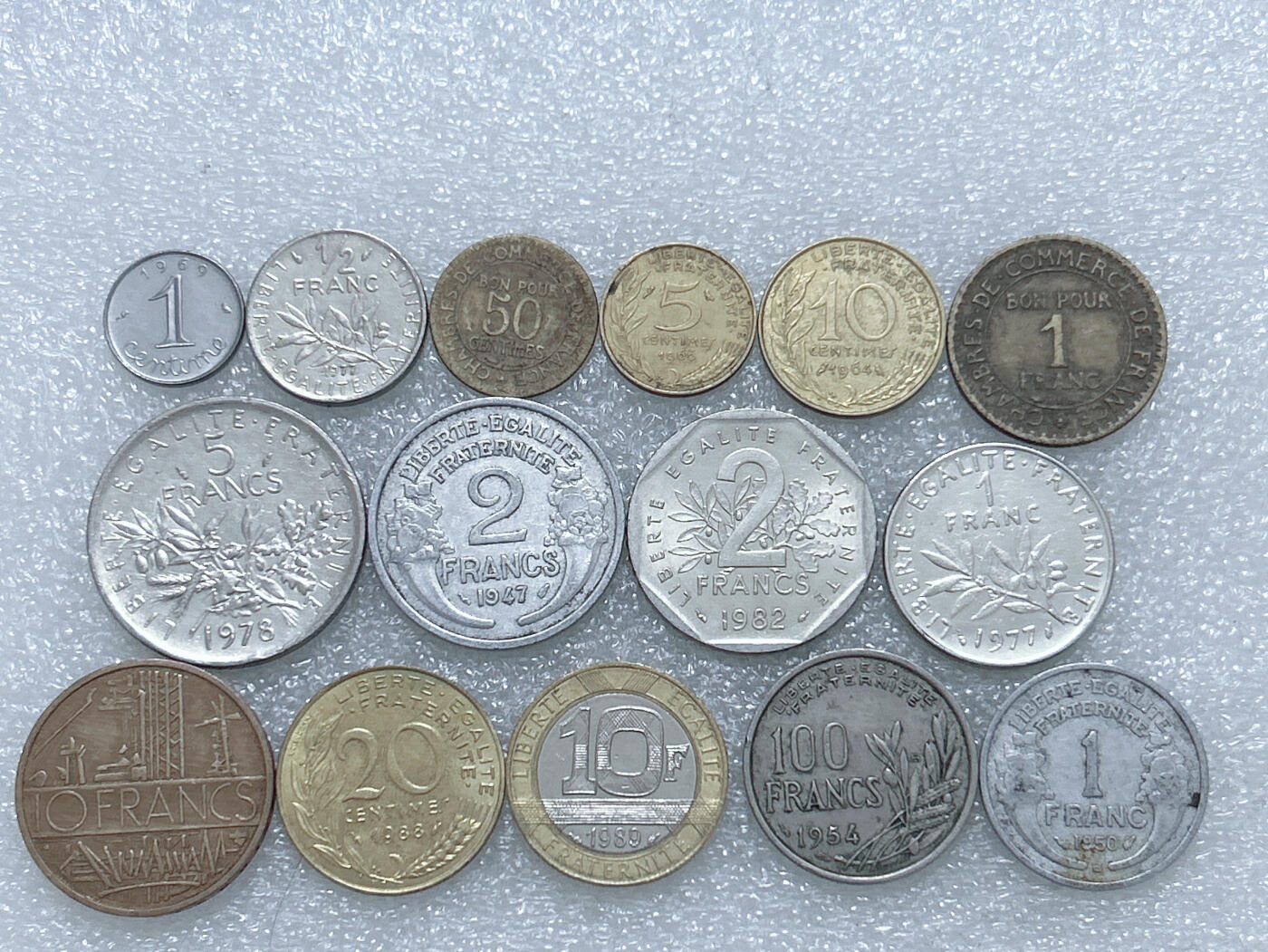 第一海外回流一元起拍收藏 散集专场  第272期 法国硬币 15枚 无重复