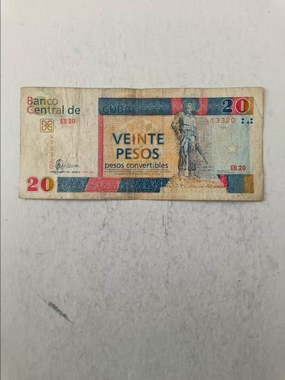 【20251128】非全新纸币第308场 - 古巴20比索外汇兑换券，汇率价约为140元