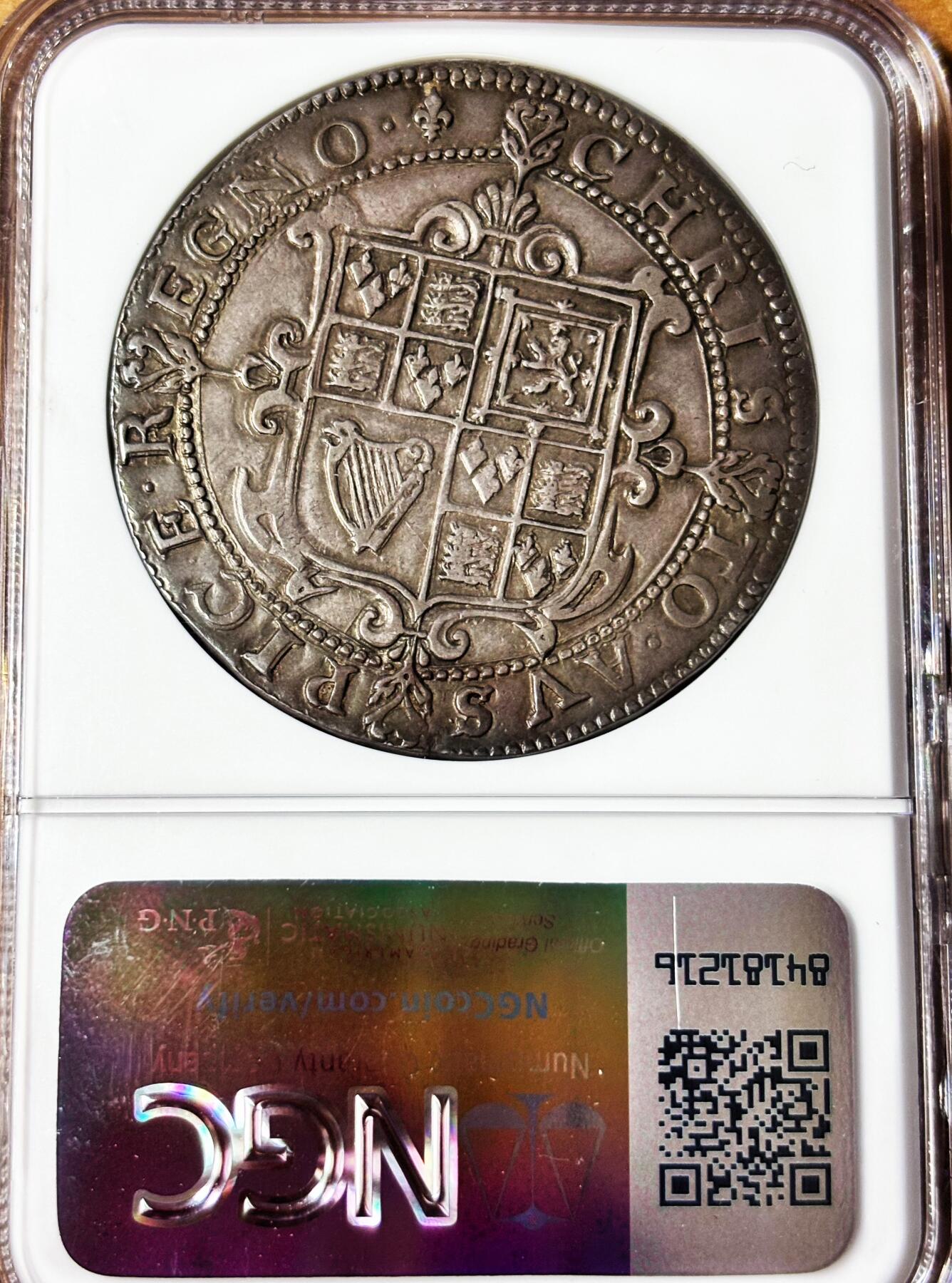 【Blue Auction】世界纸币精拍第755期——18级TOP拍卖/信誉/品质/专业/高效💫  【Type 1a 首版Horseman 仅4枚评级唯一亚军 名家旧藏】英国 查理一世（欧洲第一个上断头台的国王）1625年1克朗大银币 君主持剑人像、马鞍、马尾及铭文清晰可见 尤其是背面盾徽如此完美可遇不可求 查理一世任何克朗都非常珍贵 NGC AU55 通过对比整体观感远强于58那枚（该枚币传承有序，最早可追溯至200年前一位男爵的珍藏，其是SPINK钱币学先驱马修·扬的客户）   