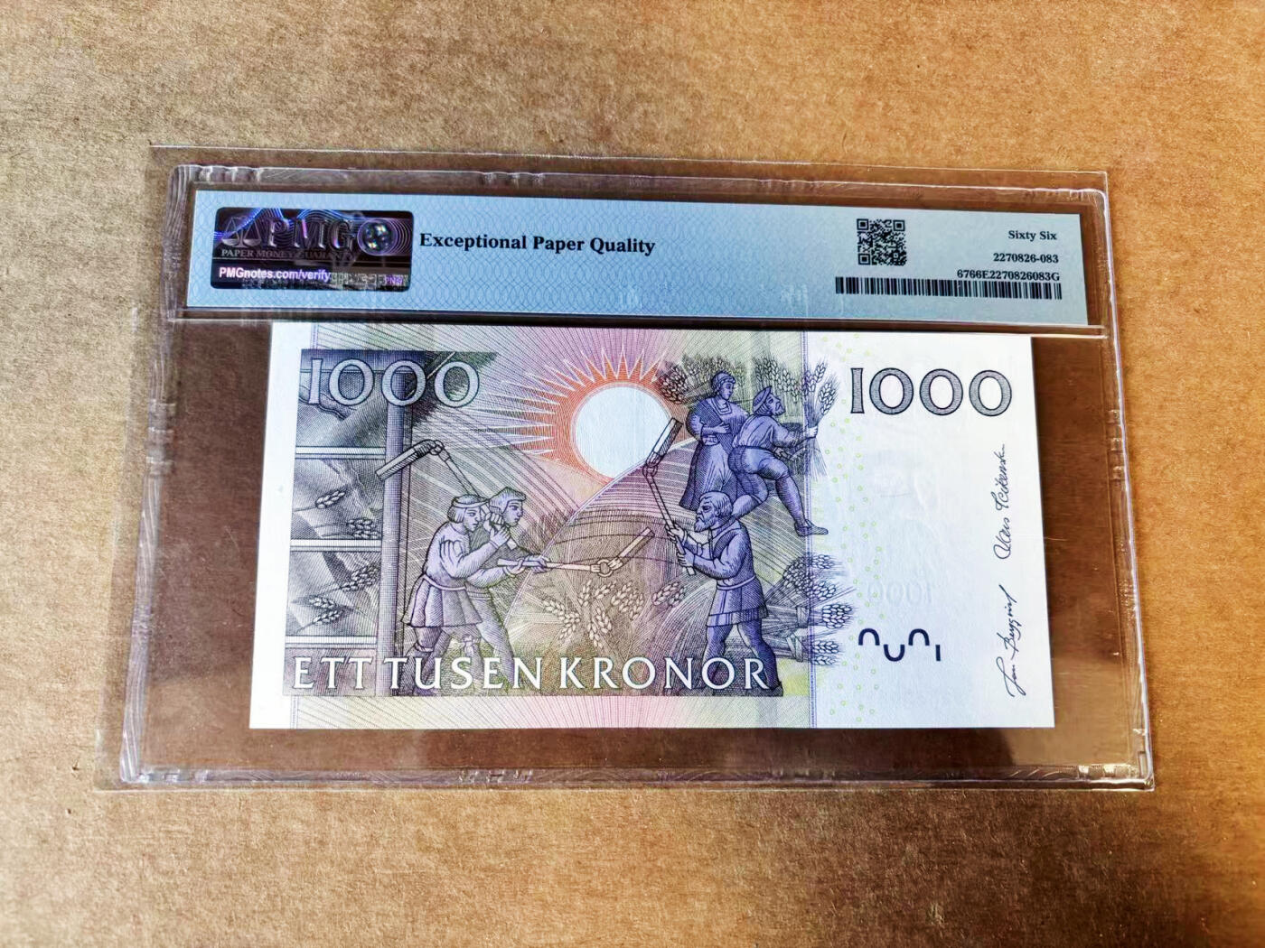 【Blue Auction】世界纸币精拍第755期——18级TOP拍卖/信誉/品质/专业/高效💫 【无47】瑞典 2005年1000克朗  PMG66EPQ 