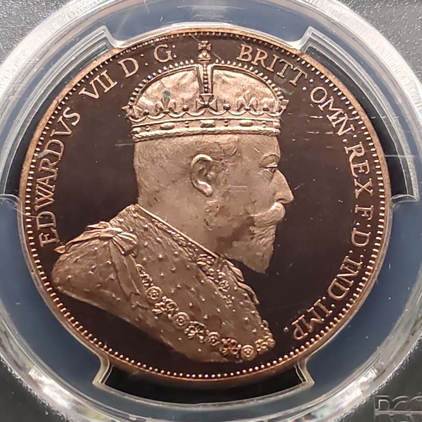 【全场包邮】纯粹捡漏拍481场（免费代拍第18场） 【稀少】爱尔兰1901年爱德华七世48便士精制铜币X13b-量425-PCGS PR67 RD