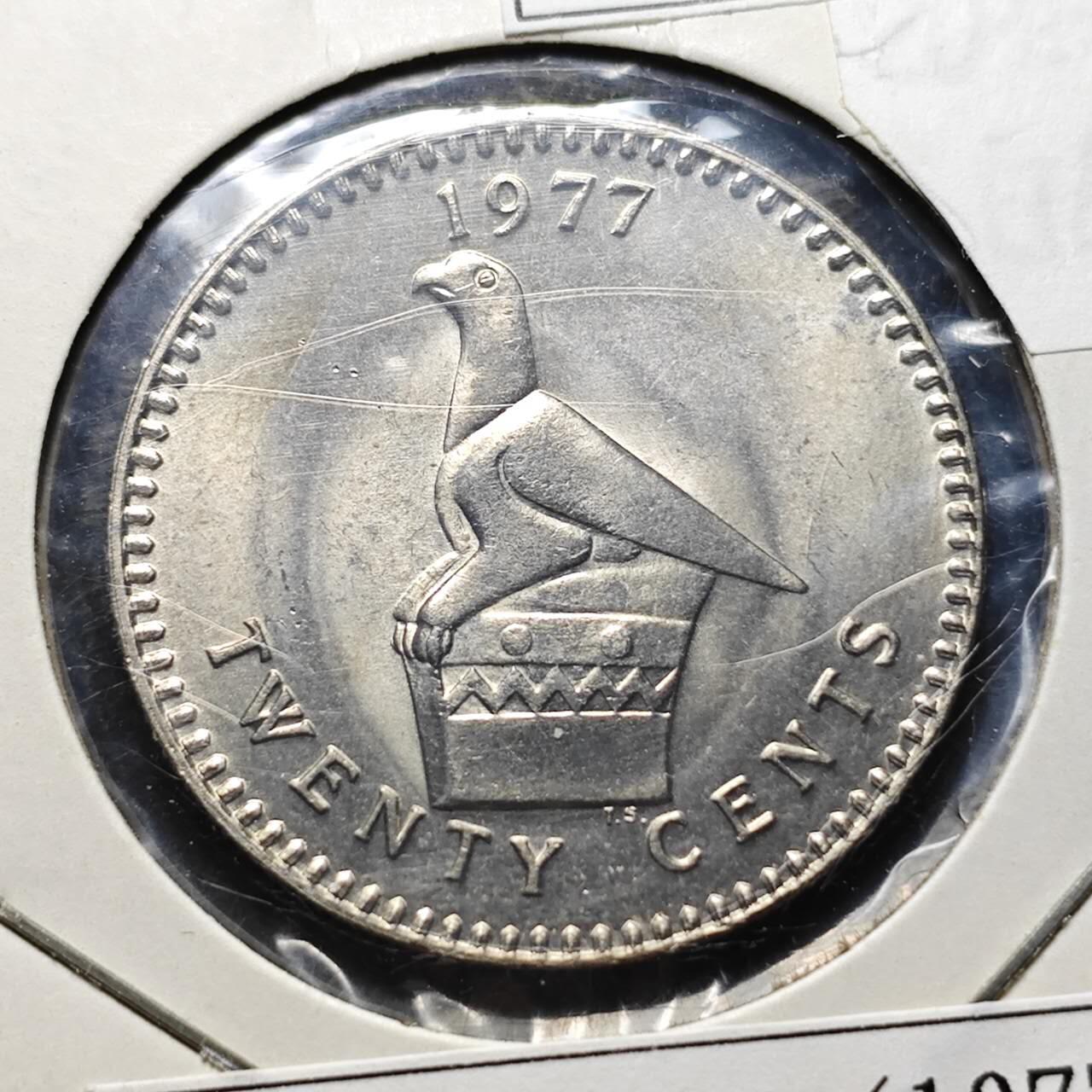 KK钱币收藏小铺 （套币 好品/批量散币 银币）专场  2月预留时间 周末发货  1970罗得西亚20分 好品