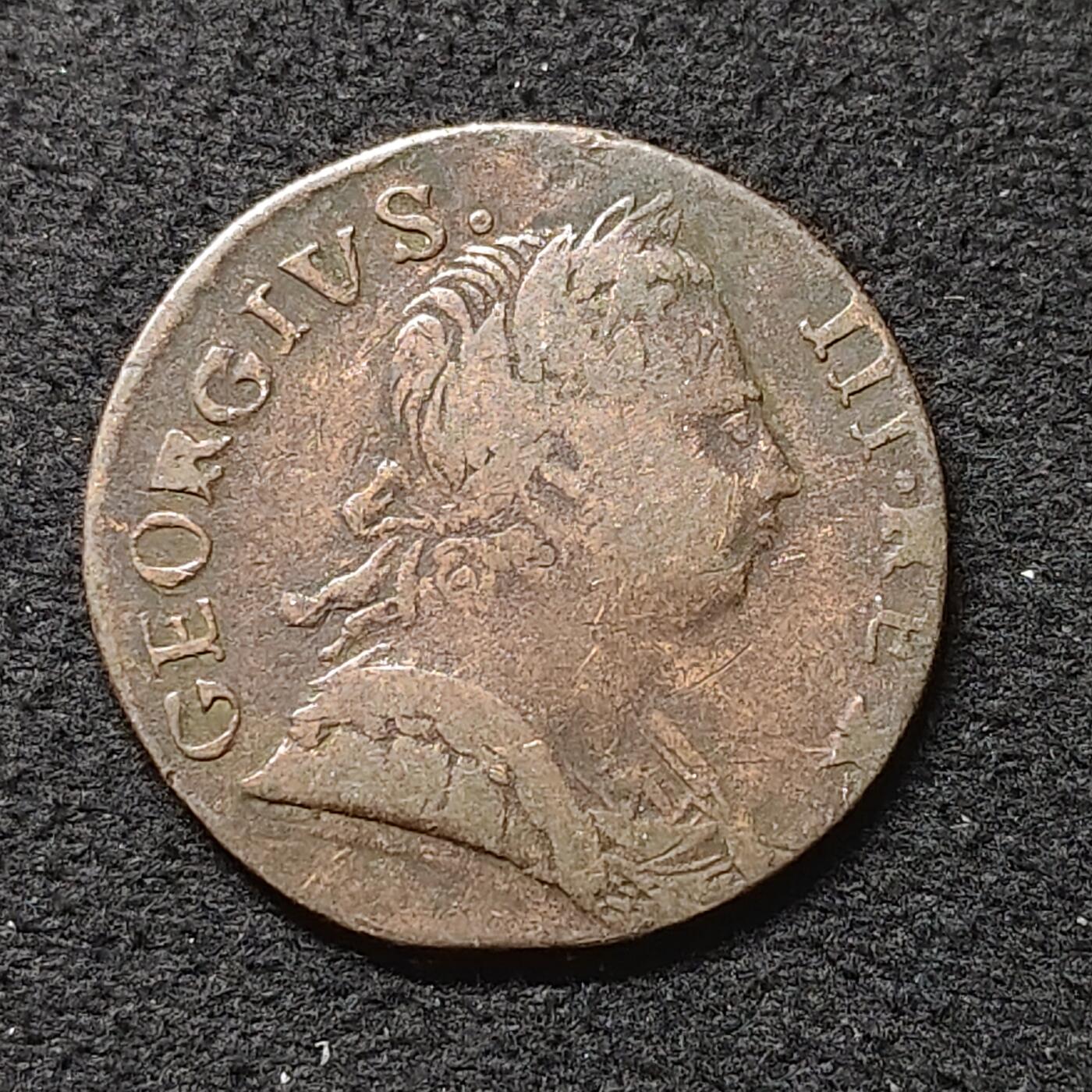 【全场包邮】纯粹捡漏拍480场（免费代拍第17场） 英国1775年乔治三世1/2便士铜币