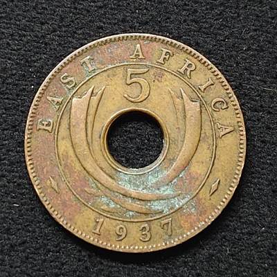 【全场包邮】纯粹捡漏拍480场（免费代拍第17场） - 英属东非1937年乔治六世5分铜币