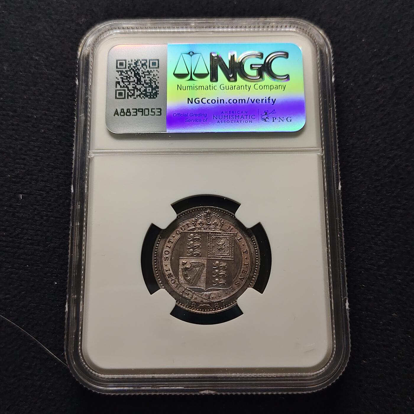 【全场包邮】纯粹捡漏拍481场（免费代拍第18场） 英国1887年高冠维多利亚女王1先令银币-NGC MS63