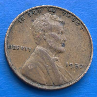 外国优质老铜币银币，周六九点倒数截拍，满百包邮，可寄存半年，喜欢朋友微信扫描二维码可直接参拍 - 美国1937年壹分