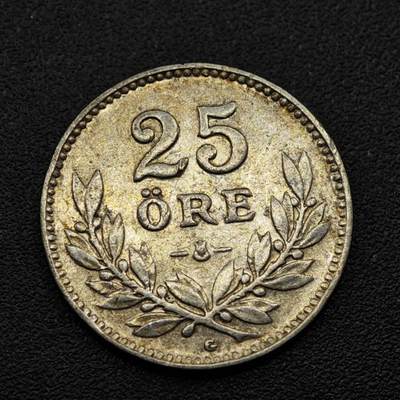 【淘币小摊】实时拍第八百零九拍   散币场   满百包邮可预留二周 每周一统一发货   - 瑞典1940年25欧尔银币