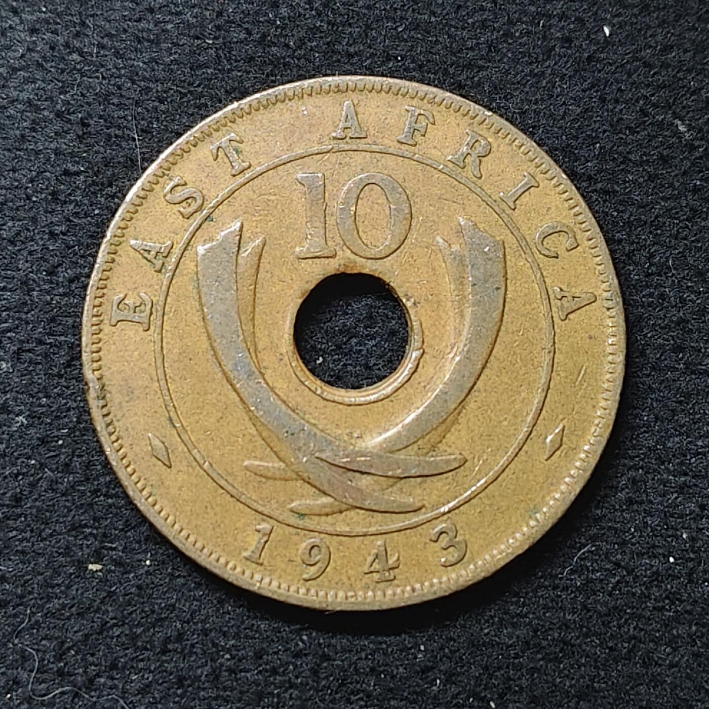 【全场包邮】纯粹捡漏拍480场（免费代拍第17场） 英属东非1943年乔治六世10分铜币