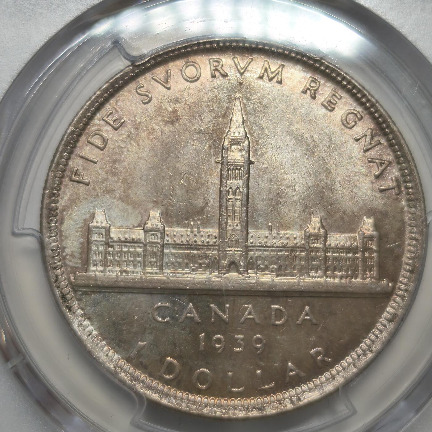 老蟹的宝藏🏴‍☠️ IV PCGS AU58 加拿大乔治六世1939年1元银币