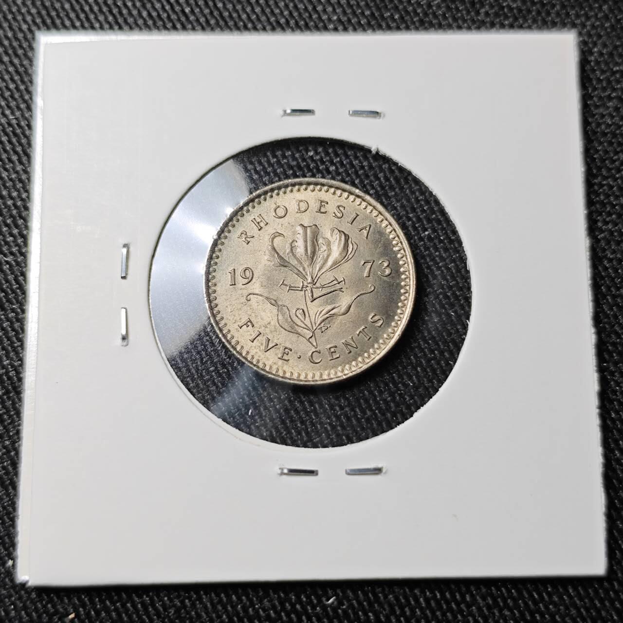 KK钱币收藏小铺 （套币 好品/批量散币 银币）专场  2月预留时间 周末发货  1973罗得西亚5分镍币 好品