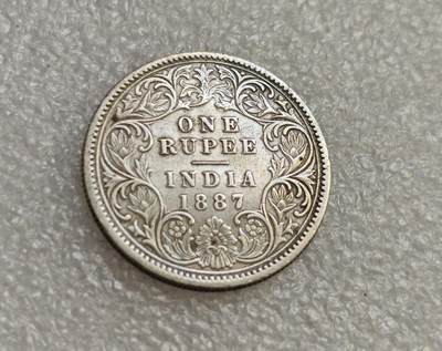 瓶子🏺第218期拍卖会  印度1887年维多利亚一卢比银币