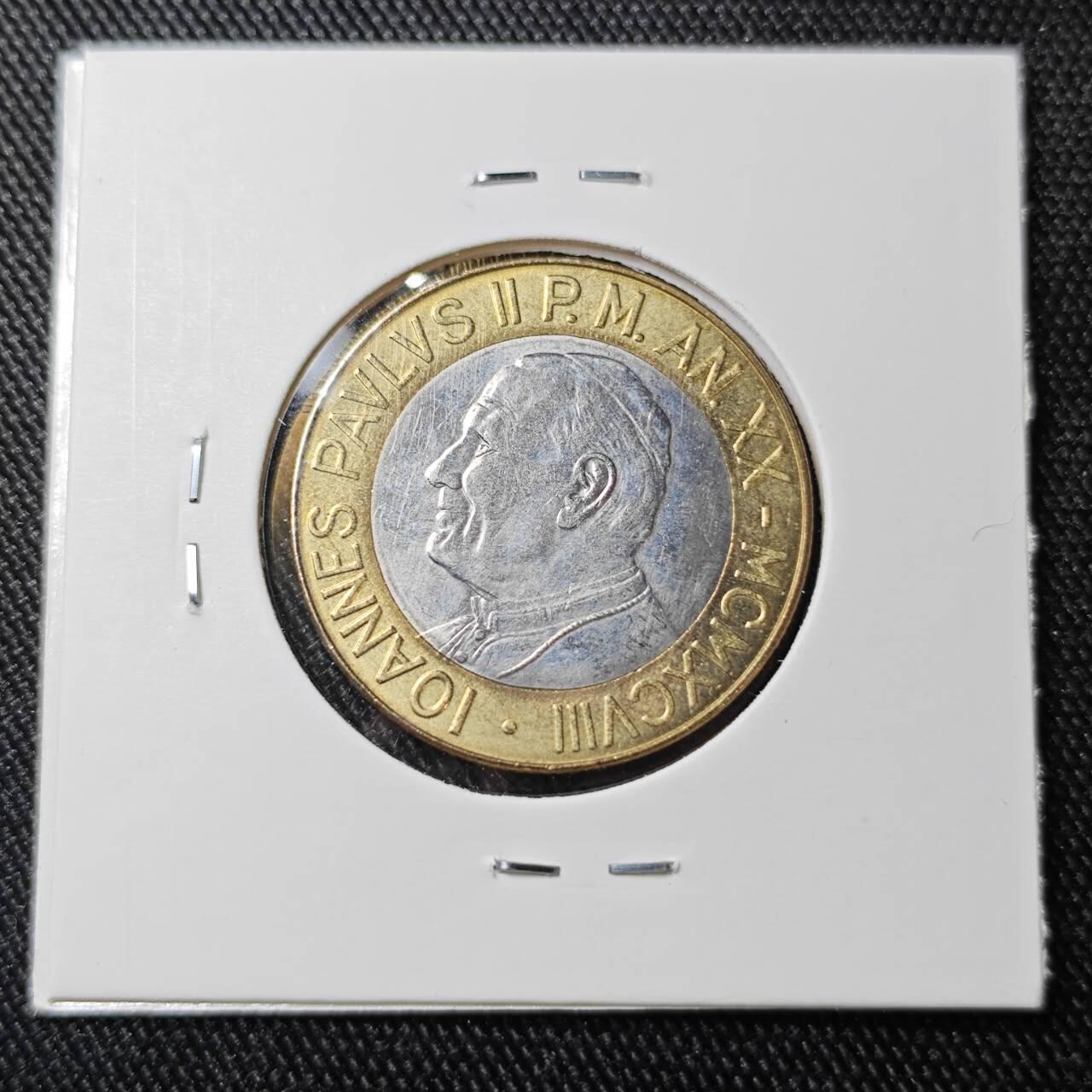 KK钱币收藏小铺 （套币 好品/批量散币 银币）专场  2月预留时间 周末发货  梵蒂冈1000里拉双色币 大面值!