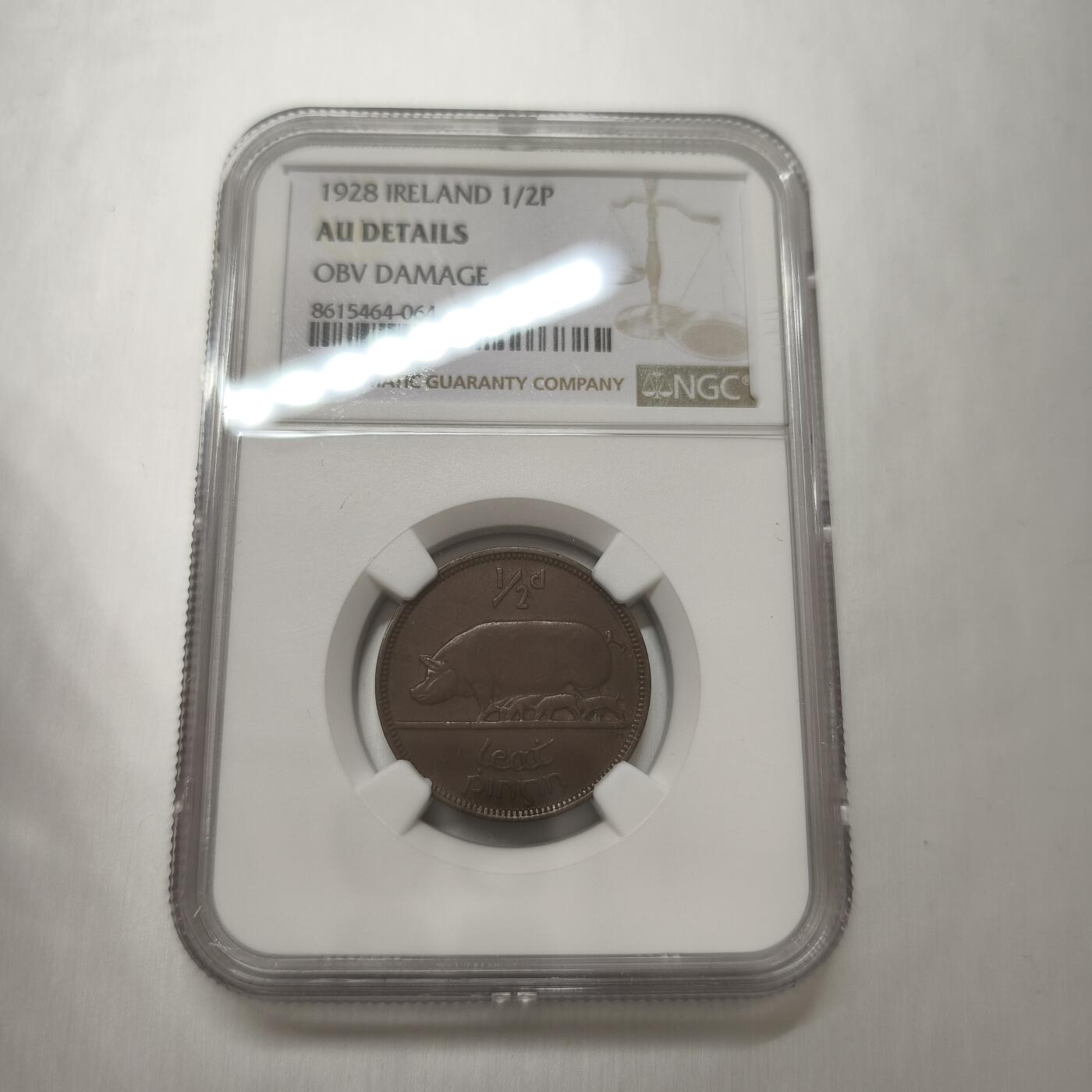 老蟹的宝藏🏴‍☠️ IV NGC AUD 爱尔兰1928年1/2便士