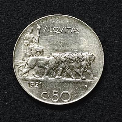 【全场包邮】纯粹捡漏拍480场（免费代拍第17场） - 意大利1921年艾曼努尔三世50分