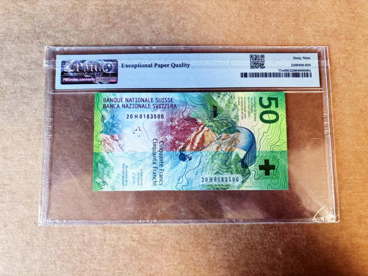 【Blue Auction】世界纸币精拍第755期——18级TOP拍卖/信誉/品质/专业/高效💫 【无47】瑞士 2020年50法郎 PMG69EPQ 近满分