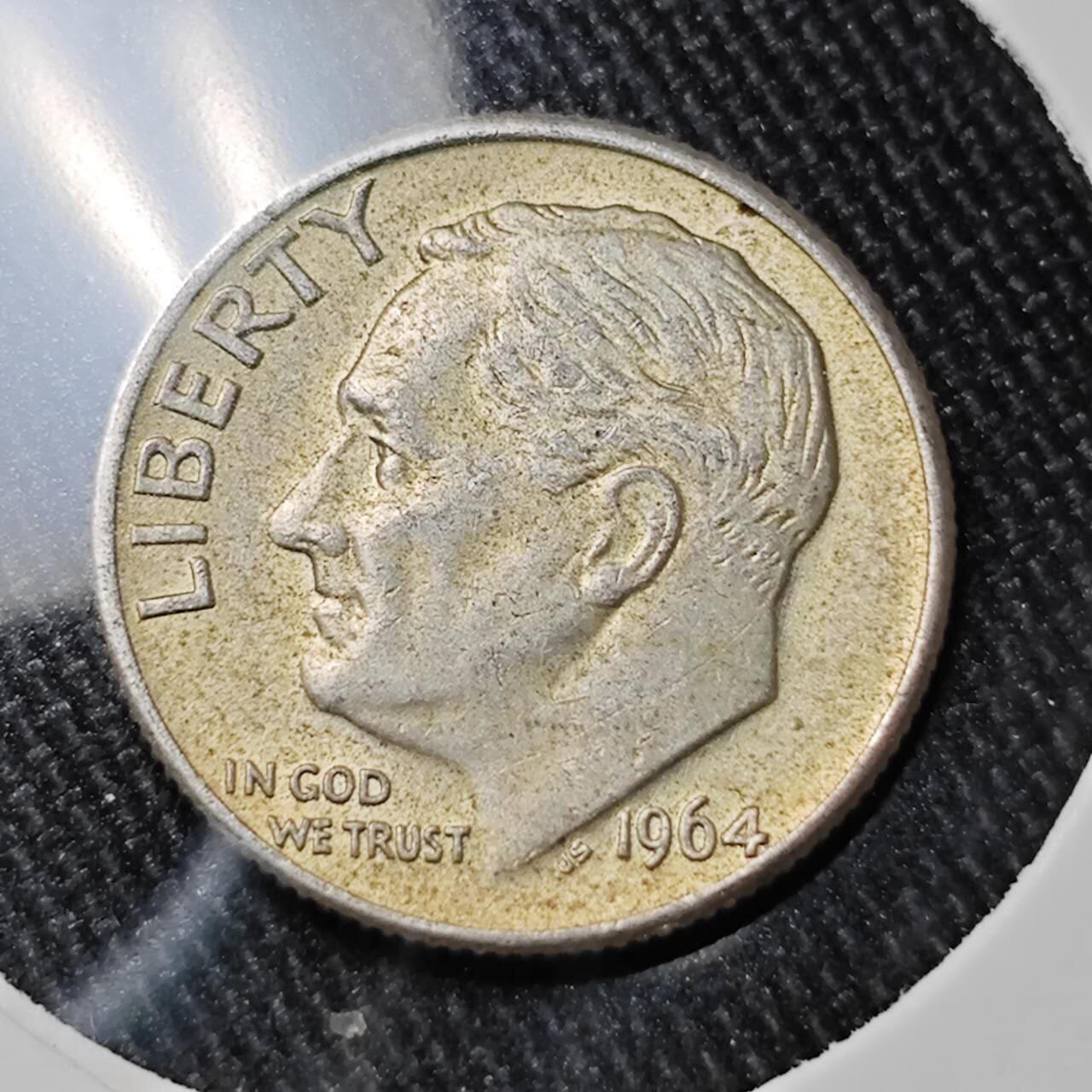 KK钱币收藏小铺 （套币 好品/批量散币 银币）专场  2月预留时间 周末发货   1964美国10分银币