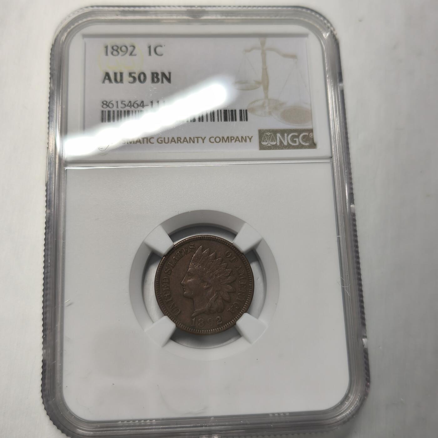 老蟹的宝藏🏴‍☠️ IV NGC AU50BN 美国1892年1美分