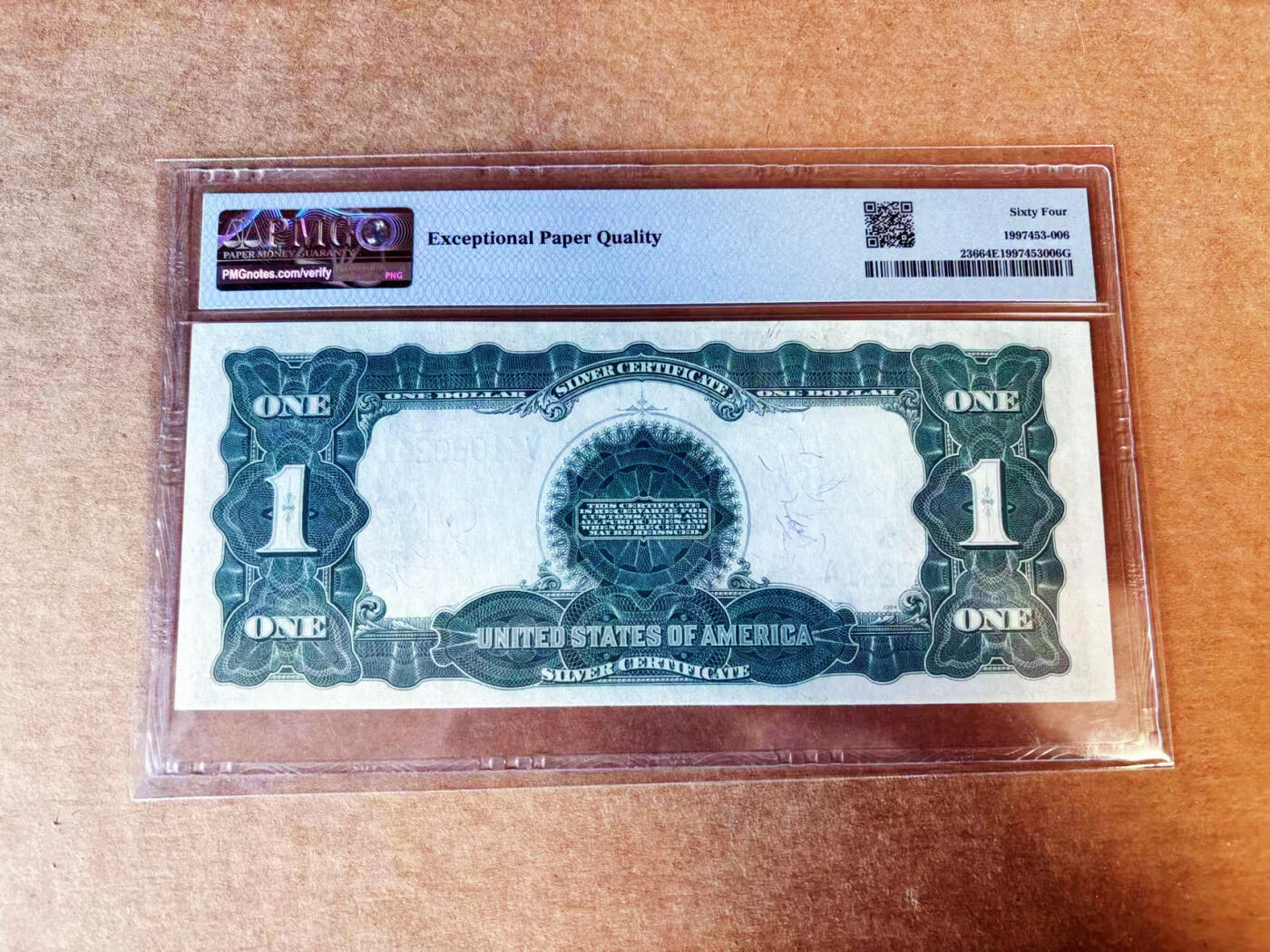 【Blue Auction】世界纸币精拍第755期——18级TOP拍卖/信誉/品质/专业/高效💫      美国 1899年1美金 大黑鹰 林肯和格兰特将军肖像 大票幅 PMG64EPQ 全新原票  