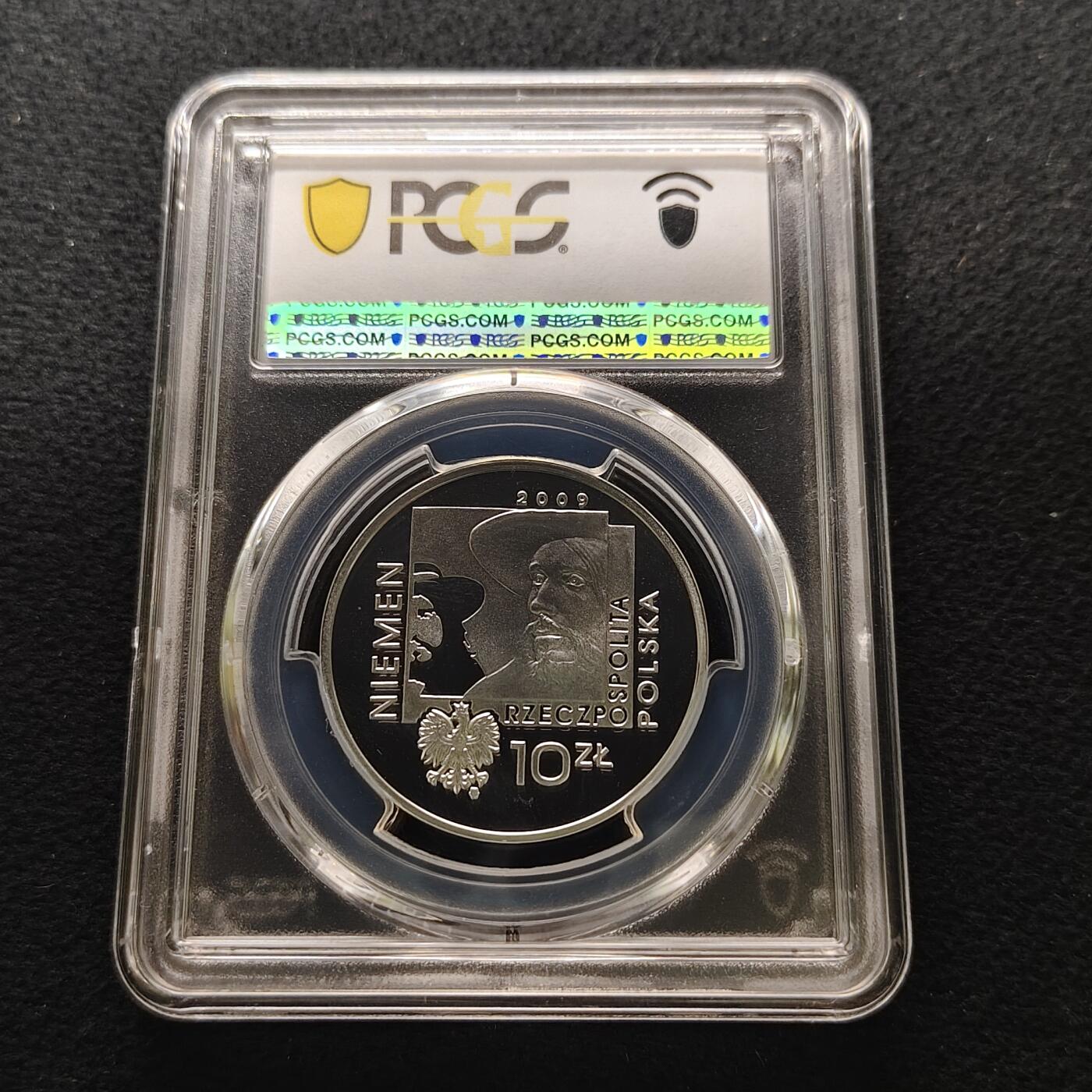 【全场包邮】纯粹捡漏拍481场（免费代拍第18场） 波兰2009年10兹洛提流行歌王切斯拉夫·內曼精制纪念银币-PCGS PR69 DCAM