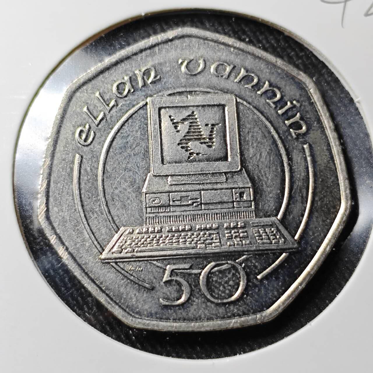 KK钱币收藏小铺 （套币 好品/批量散币 银币）专场  2月预留时间 周末发货  1988马恩岛50便士 好品