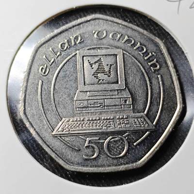 KK钱币收藏小铺 （套币 好品/批量散币 银币）专场  2月预留时间 周末发货 -  1988马恩岛50便士 好品