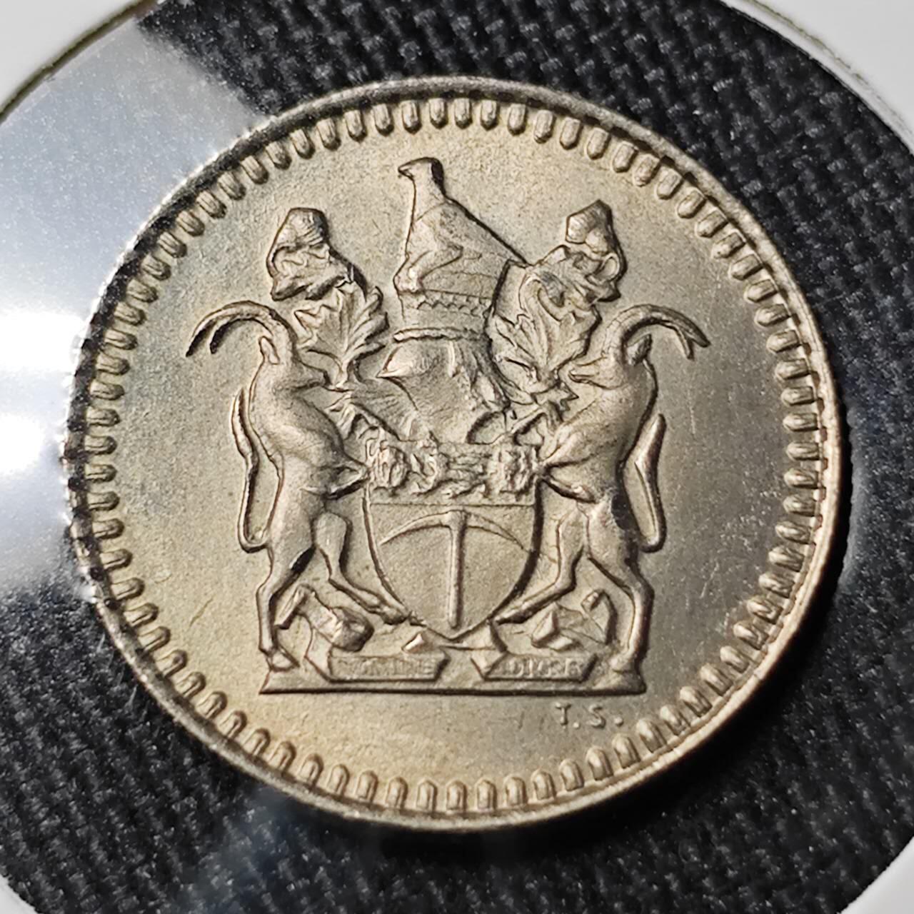 KK钱币收藏小铺 （套币 好品/批量散币 银币）专场  2月预留时间 周末发货  1973罗得西亚5分镍币 好品