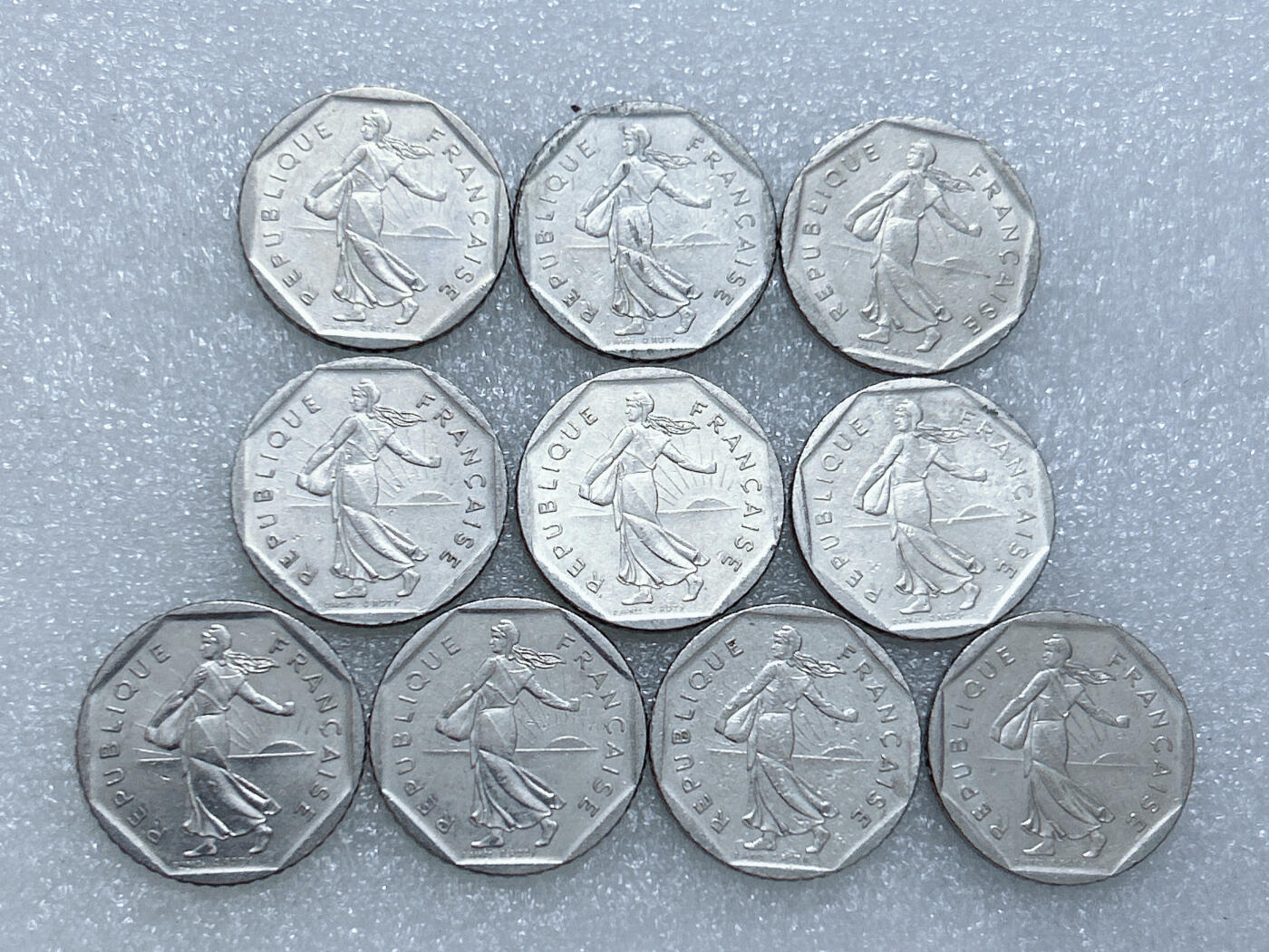 第一海外回流一元起拍收藏 散集专场  第272期 法国2法郎硬币 10枚