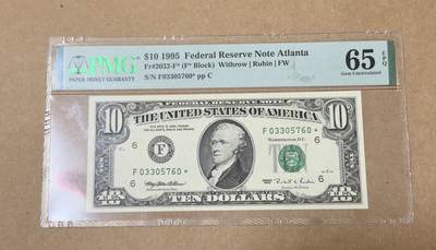 【礼羽收藏】🌏世界钱币拍卖第113期 - 95版小头10美元补号PMG65分